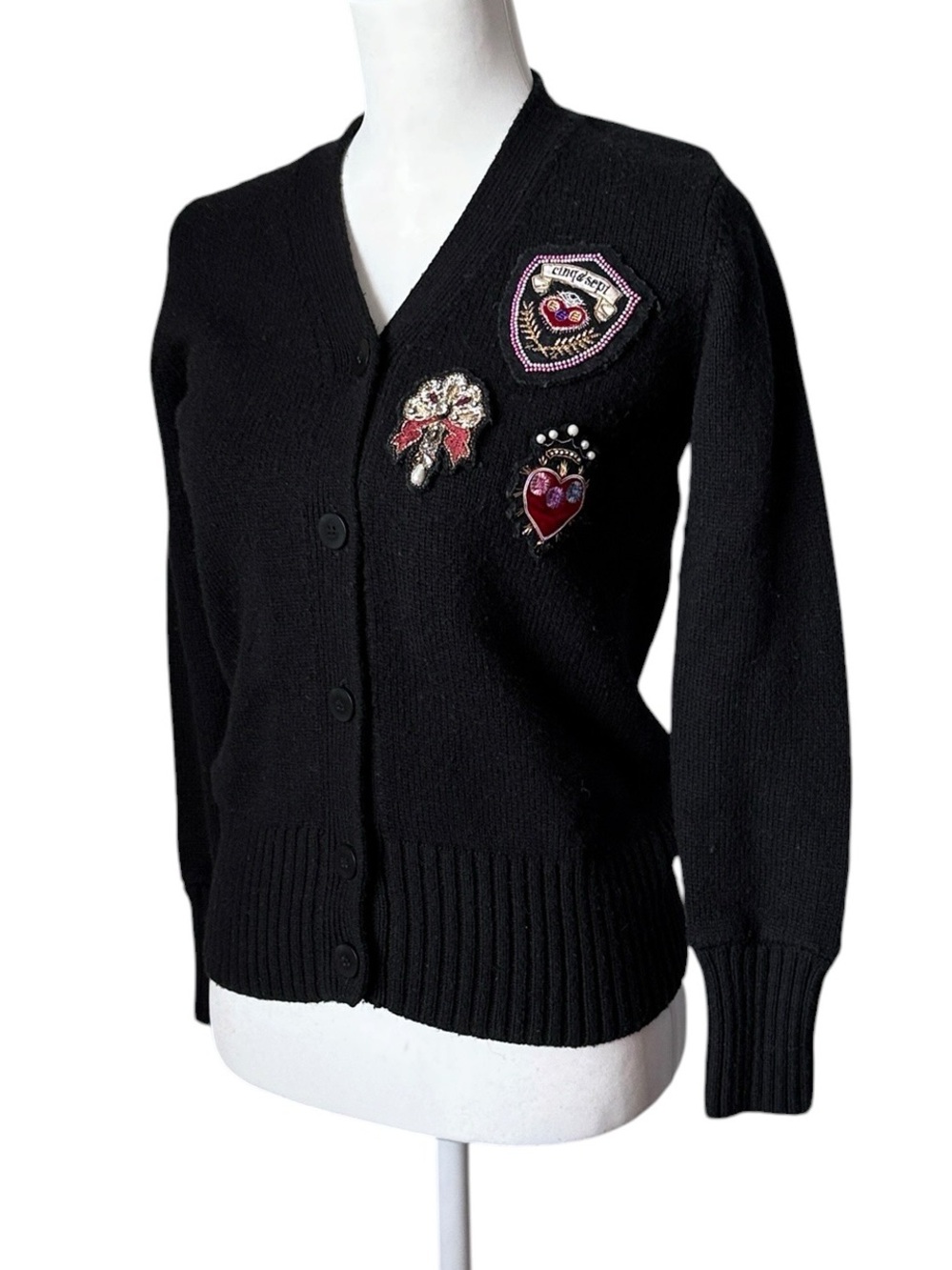 Cinq A Sept Heart Patch Wool Sweater